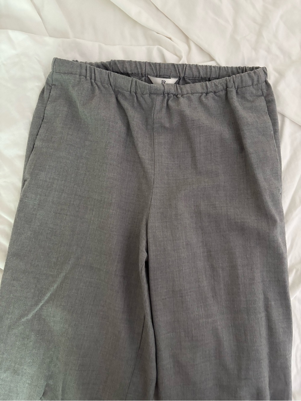 Banana republic Gray Elastic-Waist wool trousers